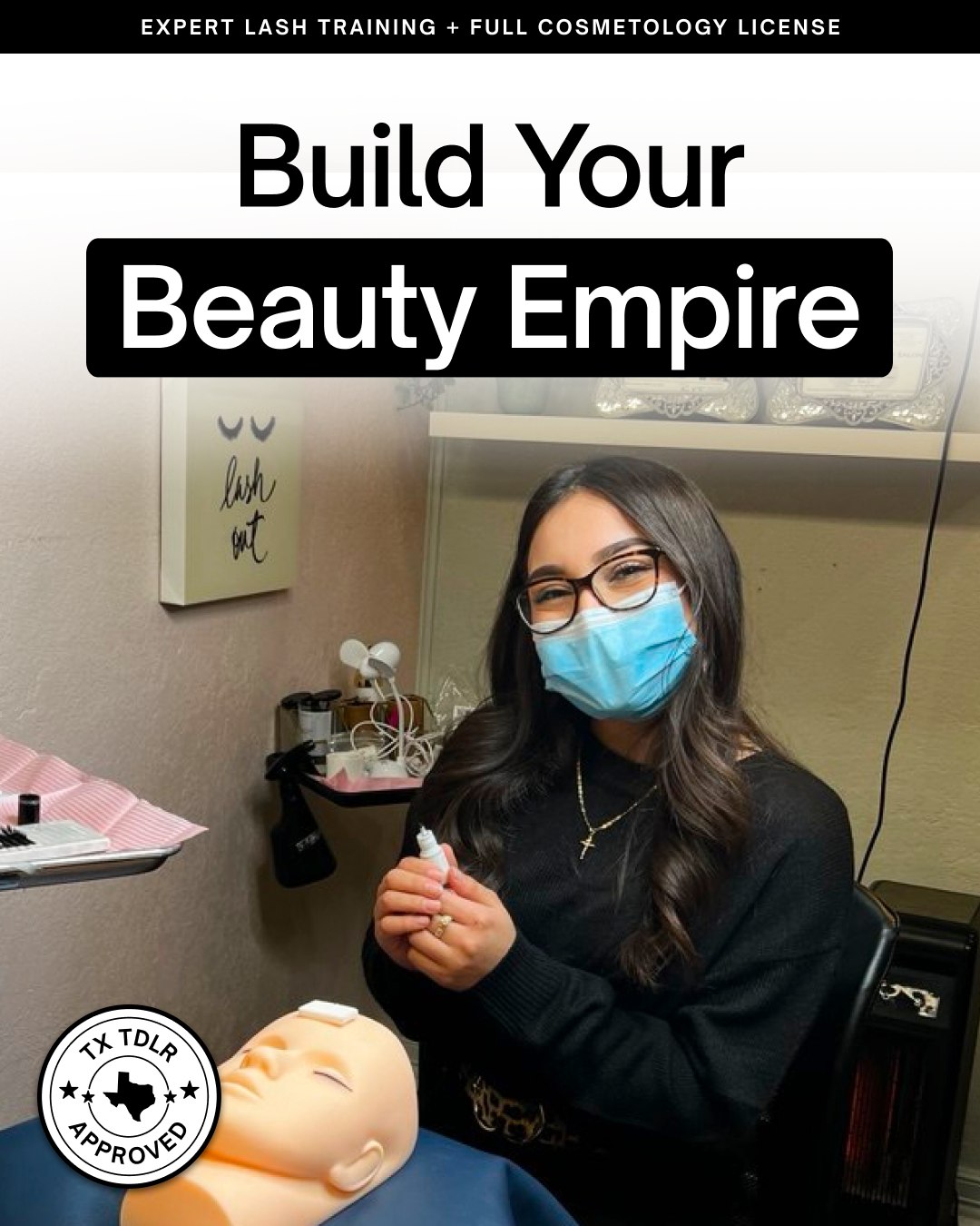 Student Training in Abilene, TX during GlamourEyes training